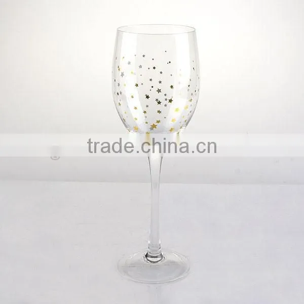 High quality wine glass set with star decal