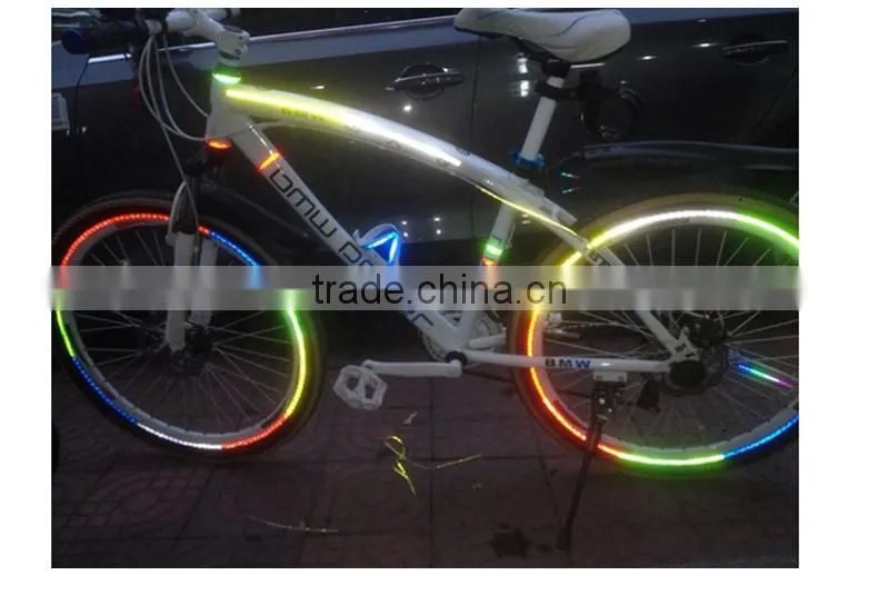dust proof Cycling Track fixed gear Bicycle Wheel Tire Rim Reflective Sticker Fluorescent wheel stripe tape spoke bike accessory