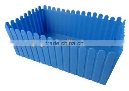Plastic Picket Fence Planter Yellow