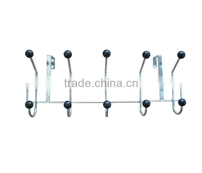 Over the Door 5 Hook Organizer Rack (Black)