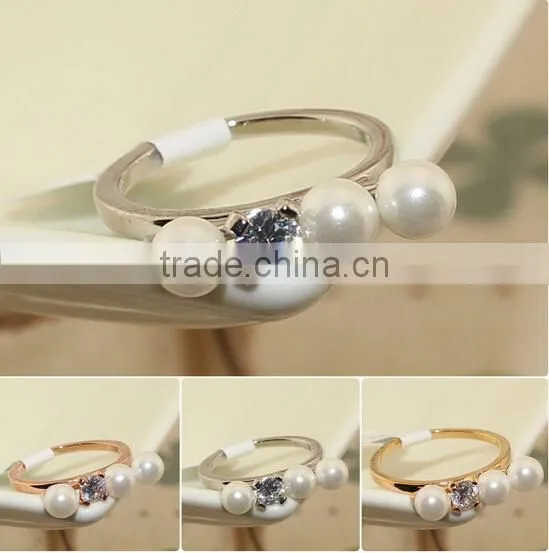 Japan &Korea bowknot pearl Diamonds Rings