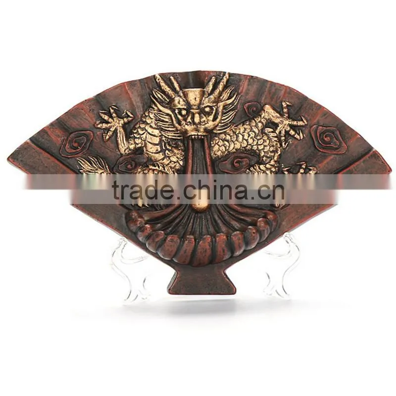 Golden Dragon Fan Incense Backflow Incense Burner Gift & Decor