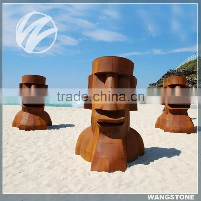 Antique Surface Finished Corten Steel Abstract Figure Sculpture