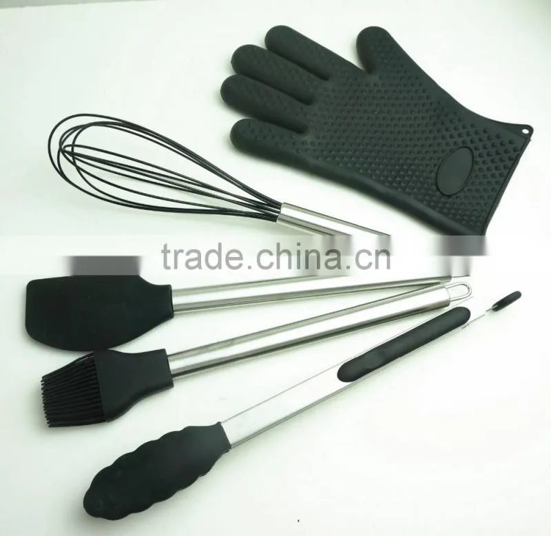 33052 10-pcs silicone kitchen utensil with stainless steel handle
