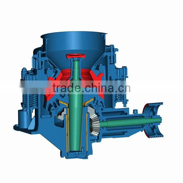 pulley spring type conical crusher for secondary crushing stage