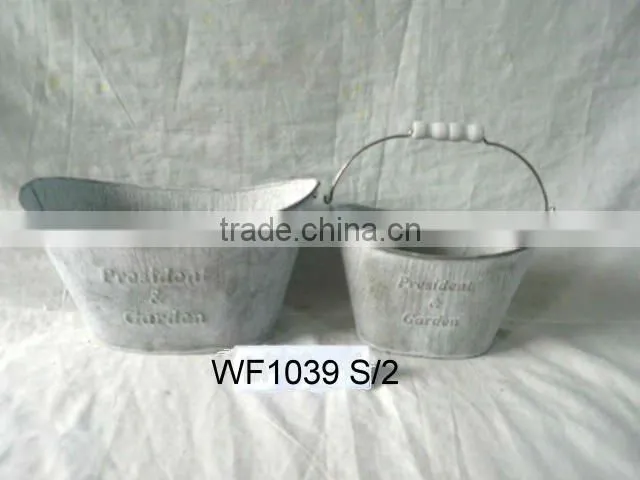 tin metal garden flower planter pot WF1026