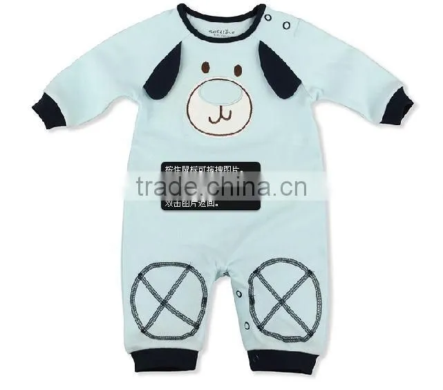 Boys baby winter annimals long sleeve romper