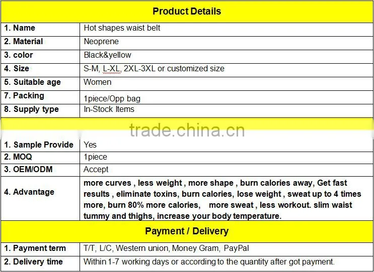 2017 Factory wholesale high quality waist trainer neoprene sexy women Slimming hot shapers belt as seen on TV