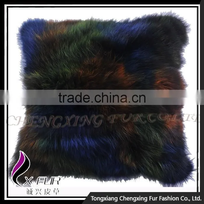 CX-D-55 Genuine Fox Fur Wholesale Custom Colorful Latest Design Cushion Cover
