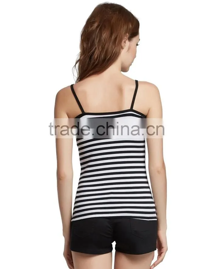 Cheap stripe plain custom stringer tank top