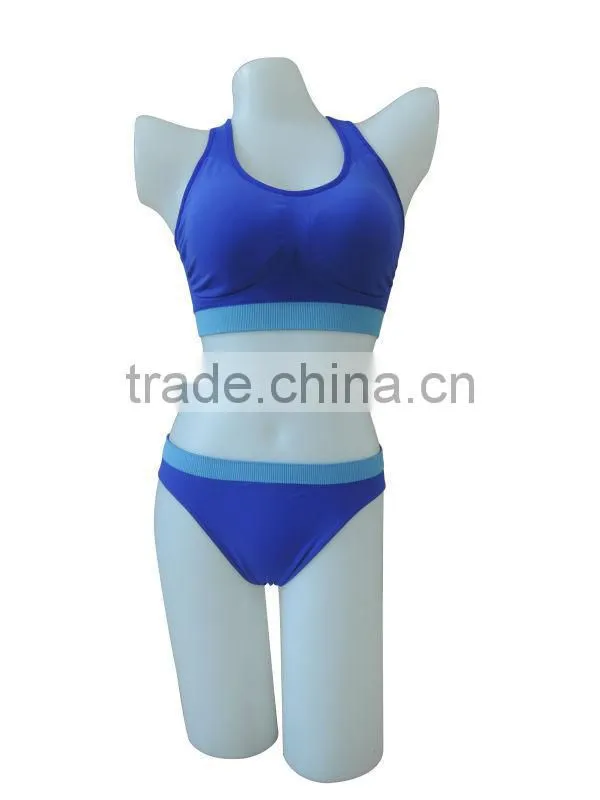 nice quality new style seamless woman underwear ladies sport bra & bikini