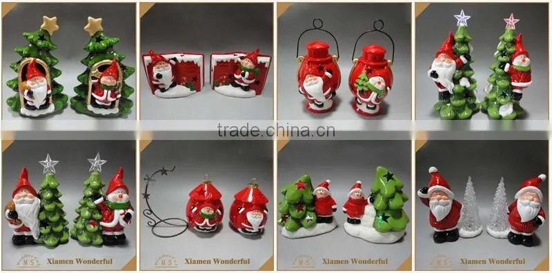 2017 newest design Xmas accessory ceramic christmas tree with led light