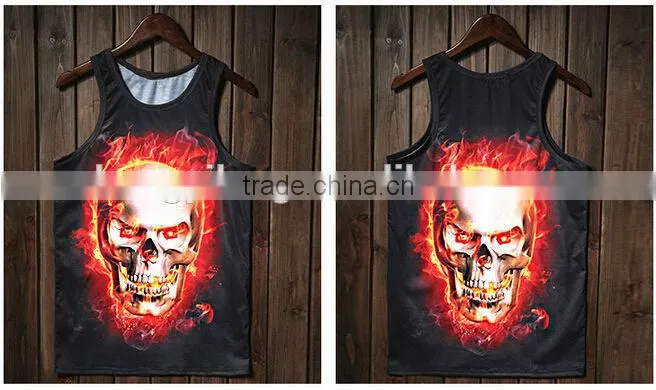 2014 oem sublimation printed men's running singlet fcustom design actory