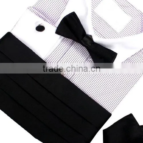 mens tuxedo shirt wedding dresses with bow-tie and cufflinks