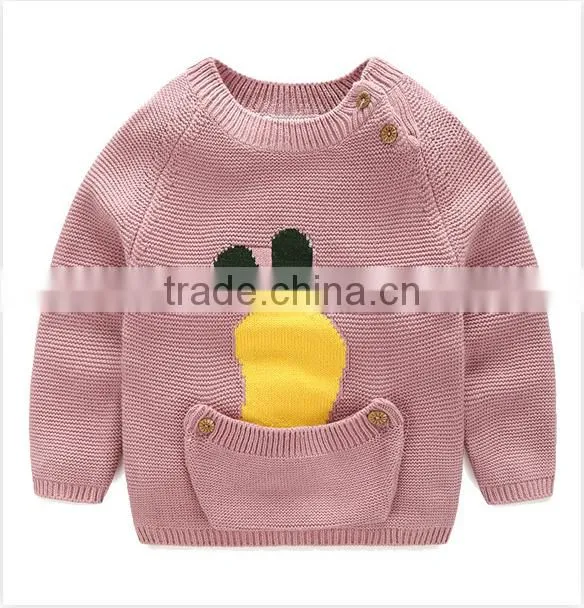 2016 New Design Long Sleeve Round Collar Autumn Winter Children Knitted Sweaters Baby knitting Pullover