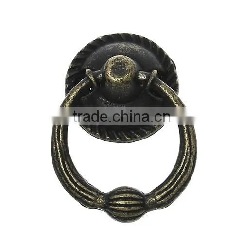 Round Antique Bronze Stripe Jewelry Wooden Box Pull Handle Knobs 22.0mm