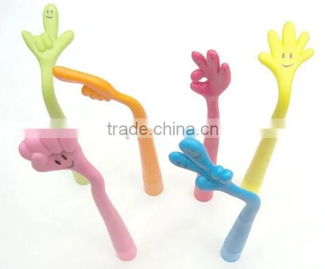 Flexible finger ballpoint pen