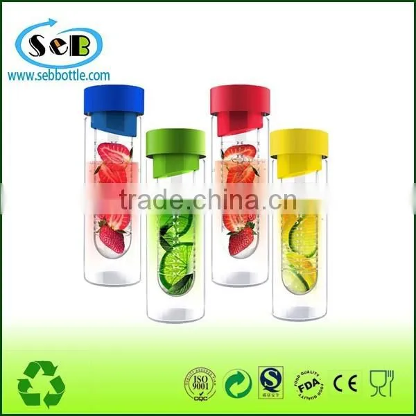 oem new fruit infuser plastic drinking water bottle