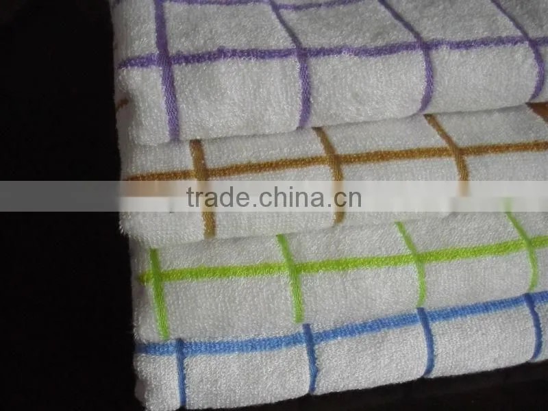 70% Bamboo 30% Cotton Antibacterial Checkered Hand Towel