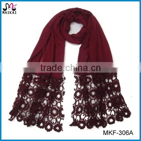 Latest new design beautiful lace fashion lady scarf