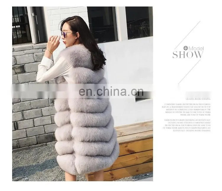 Russian Style Real Fox Fur Vest for Women Luxurious Handmade Long Vest