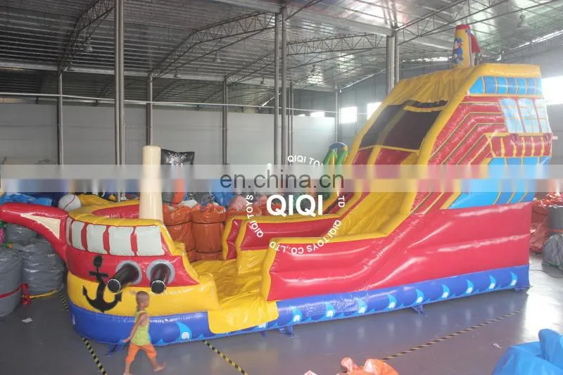 Inflatable slide, inflatable pirate ship slide,inflatable double lane slide for kids