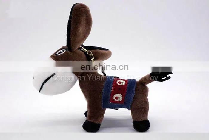 Custom mini plush donkey animal keychain