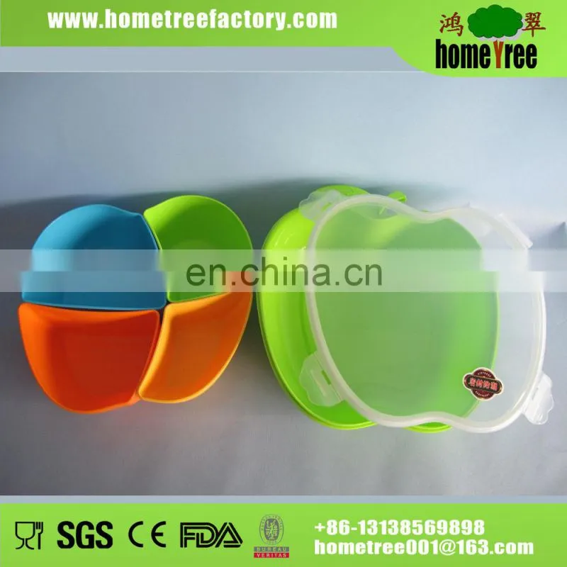 L size apple shaped sealing cookies clear candy plastic container with locks