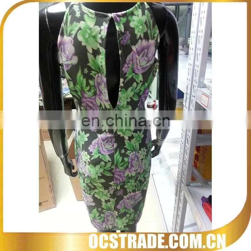 2014 short cut out sleeveless turquoise sequin cocktail dress bandage