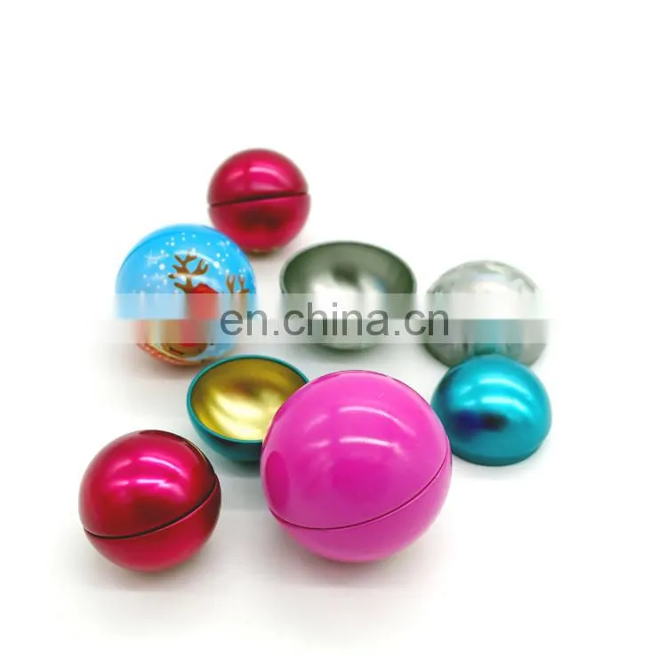 christmas empty gift tin ball,candy packing tin ball