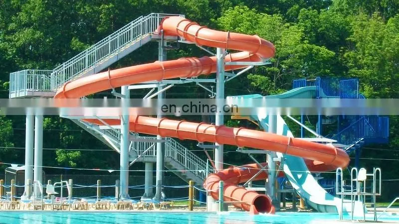 mutong aqua park rainbow adult waterslide fiberglass slide for swimming pool