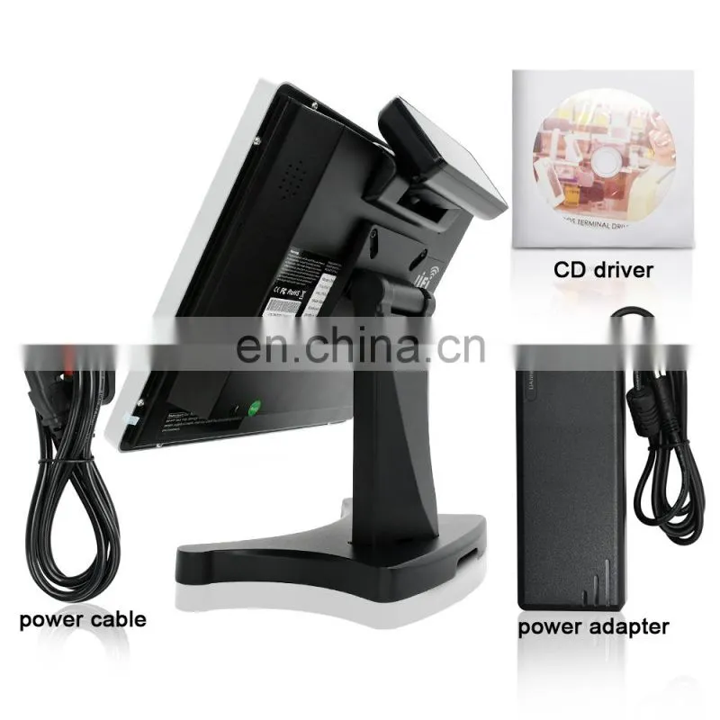 Touch Screen Pos System Cash Register Terminal Machine Dual Screen All In One i5 VFD Customer Display