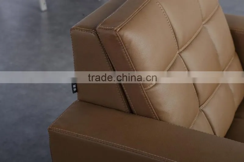 Deluxe small leather covered office sofa oem product