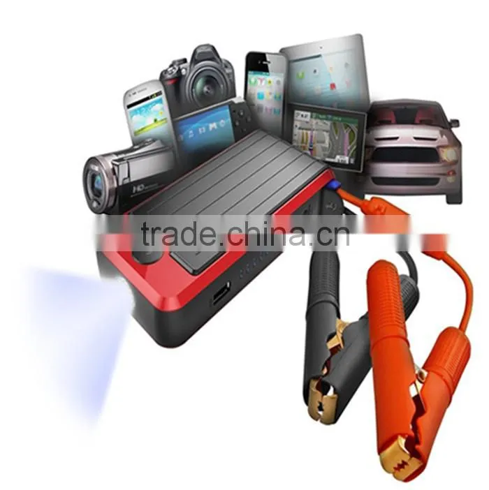 Dual usb port power bank car Jump Start car battery pack with LED