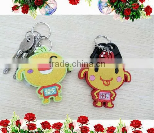 cute cartoon kids keychain, soft PVC keychain, giveaway gifts