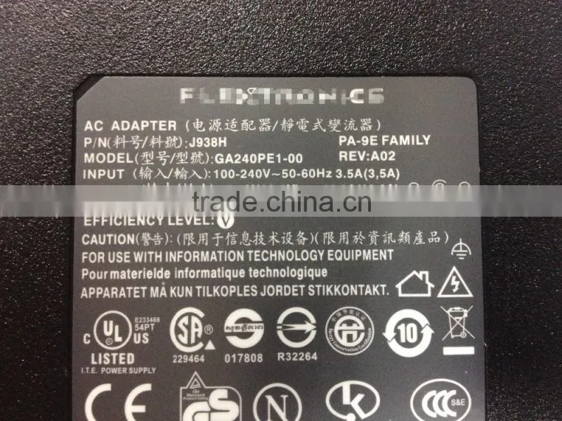 Hot sale Laptop adapter 19.5V 12.3A used for Dell M17x R1 R2 R3 7.4*5.0mm