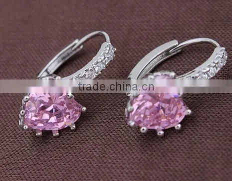 fashion earring Real Platinum Plated Luxury Hoop Earring Zircon Fashion earrings