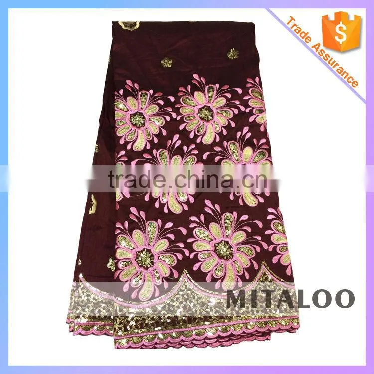 Mitaloo Embroidery Sequins George Lace Fabric Lemon Green George Lace For Wedding Dress MGP0036