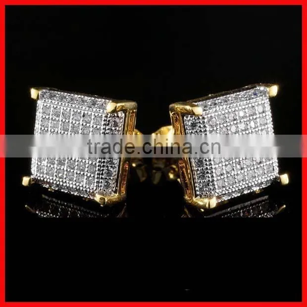925 sterling silver micro pave cz wholesale screw back diamond earring clip-on