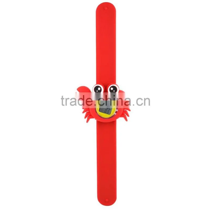 LP1511 Red color silicone slap bracelet LCD watch