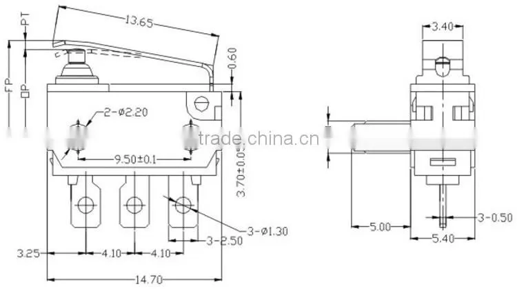 UL, ENEC approved automotive electronics used 0.1a 3a micro switch