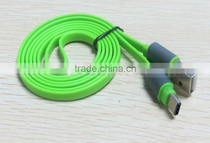 For Huawei USB 3.1 Data Charge Type C Cable Flat Color Noodle Cord
