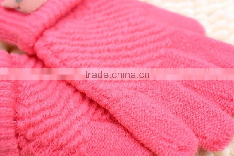 Children warm Cartoon knitted gloves, Full Finger lovely gloves