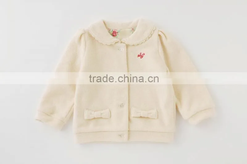 cute Japanese wholesale high quality product baby jacket children winter clothes kid toddler clothing infant garment with ribbon