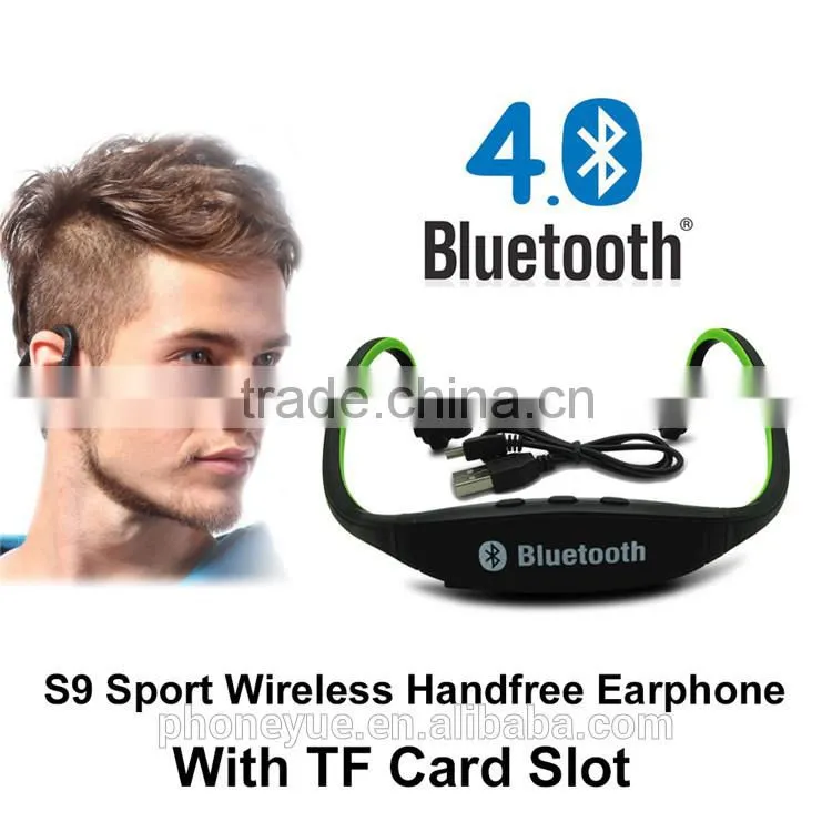 free sample neckband S9 sport wireless bluetooth 4.0 headphone earphone