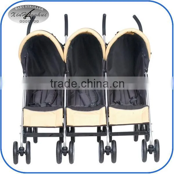 Fashion side by side triple stroller