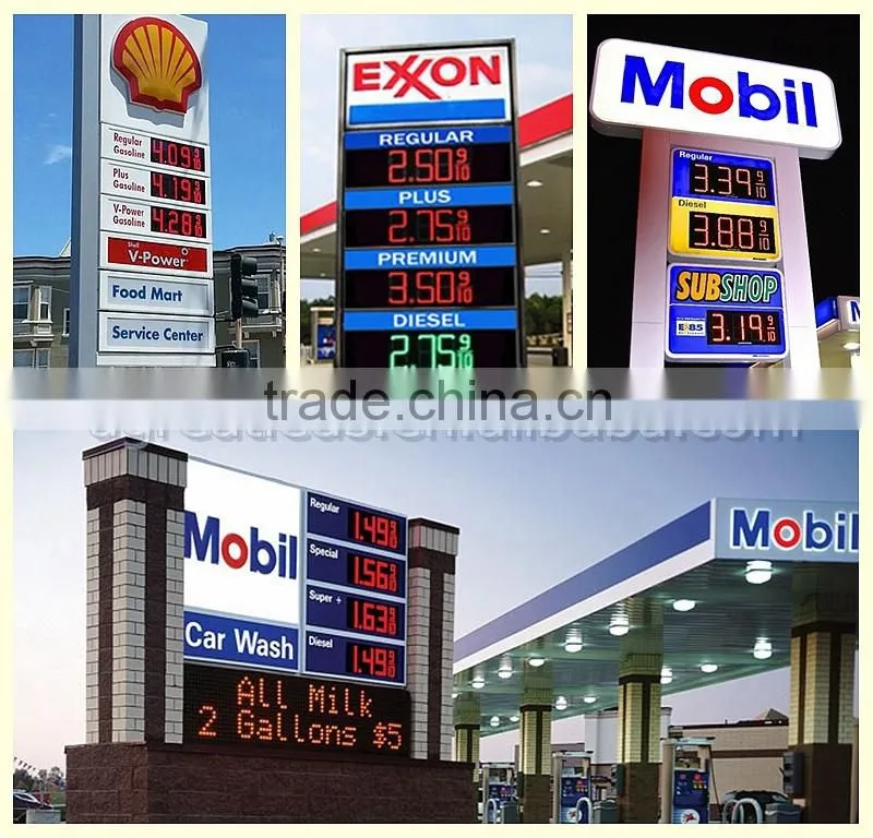 led petrol price board display stands on petrol prices