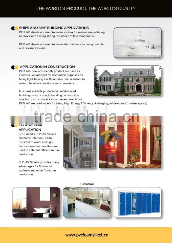 pvc foam board /pvc foam sheet for formwork