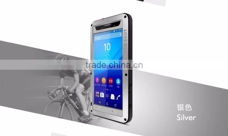 Original Love Mei Waterproof Case For Sony Xperia m5 Shockproof Metal Powerful Gorilla Glass Hybrid Phone Cover Case TB-0151