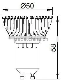 GU10 230V 3X1W LED spotlight 3W LED lamp normal size